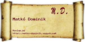 Matkó Dominik névjegykártya