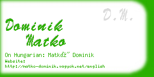 dominik matko business card